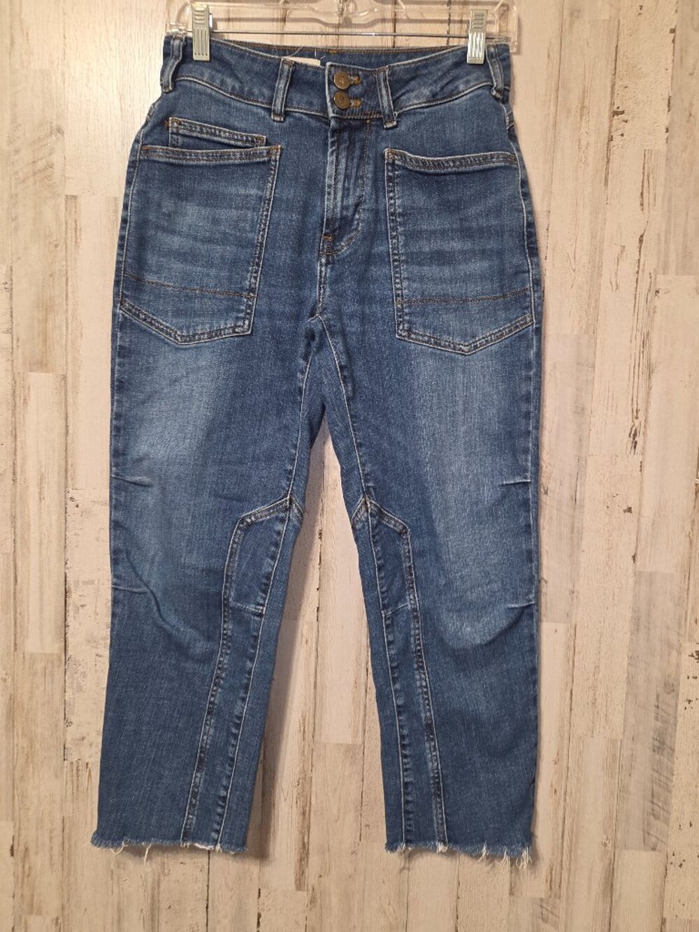 Anthropologie Pilcro size 25 Jeans Fringed Cut-offs High Rise Straight Crop